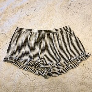 elastic waist striped shorts soft material